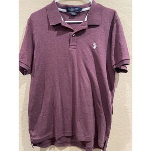 US Polo Association Luxury Feel Maroon Mens Large short sleeve 100% cotton